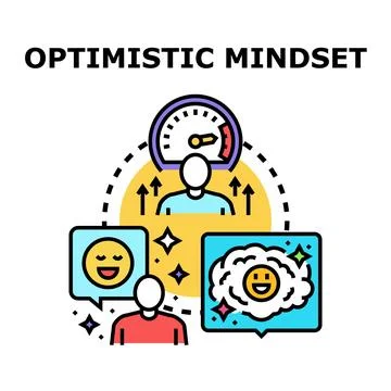 Optimistic mindset developing positive thinking and growth 스톡 일러스트