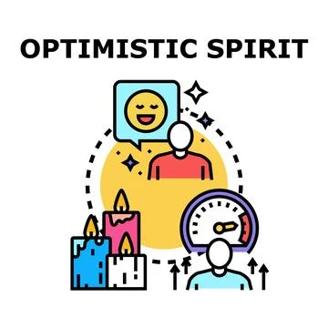 Optimistic spirit vector concept with positive thinking icon 스톡 일러스트