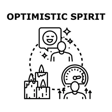 Optimistic spirit vector concept with positive thinking icon Stock Illustration