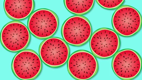 Optimistic Watermelon Background. High-Quality, Minimalistic Animation. Stock Footage 97122121