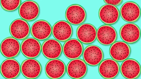 Optimistic Watermelon Background. High-Quality, Minimalistic Animation. Stock Footage 97122156
