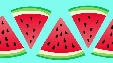 Optimistic Watermelon Seamless Background. High-Quality, Minimalistic Animation. Stock Footage 97142494