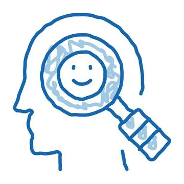 Optimistic Way of Thinking Biohacking doodle icon hand drawn illustration Ilustração Stock