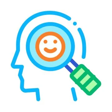 Optimistic Way of Thinking Biohacking Icon Vector Illustration Illustrazione stock
