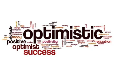 Optimistic word cloud concept Stock Illustration