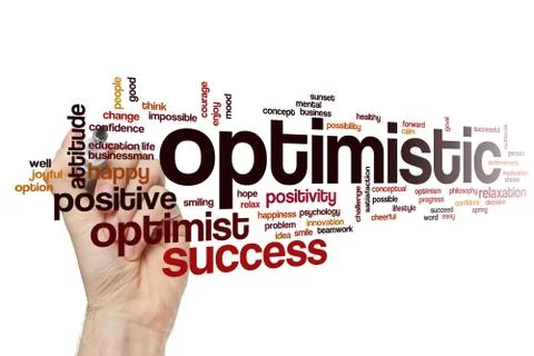 Optimistic word cloud concept Stock Illustration