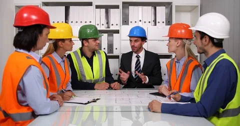 Optimistic Young Engineers Group Clapping Hands Good News Applauding Boardroom Stock Footage 81464000