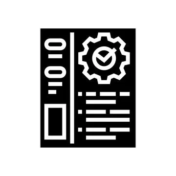 Optimization of accounting glyph icon vector illustration Stock Illustration