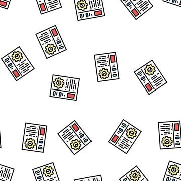 Optimization of accounting vector seamless pattern Illustrazione stock