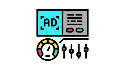Optimization of advertising color icon animation 스톡 동영상 164907146