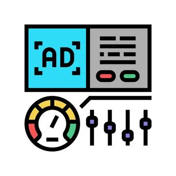 Optimization of advertising color icon vector illustration Stock Illustration