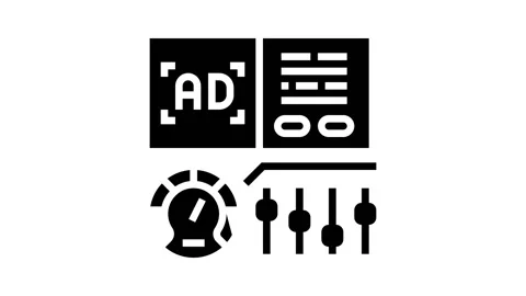 Optimization of advertising glyph icon animation 스톡 동영상 164943734