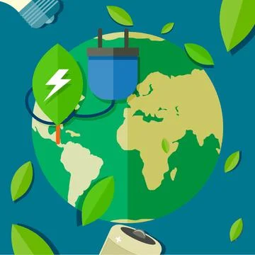 Optimization and management of energy consumption. Encourage use of renewable イラスト素材