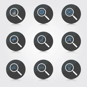 Optimization development marketing and design icons Stock Illustration