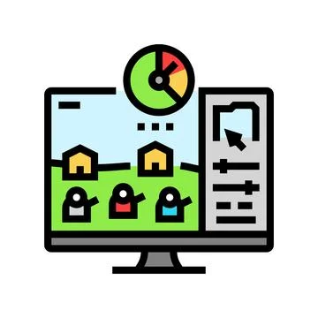 Optimization game development color icon vector illustration Stock Illustration