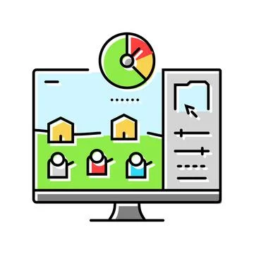 Optimization game development color icon vector illustration Stock Illustration
