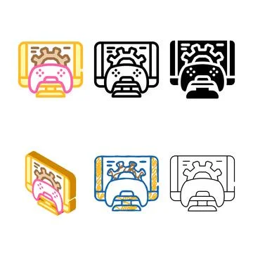 Optimization game development color icon vector series Stockillustratie