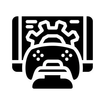Optimization game development glyph icon vector illustration Stock Illustration