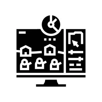 Optimization game development glyph icon vector illustration Stock Illustration