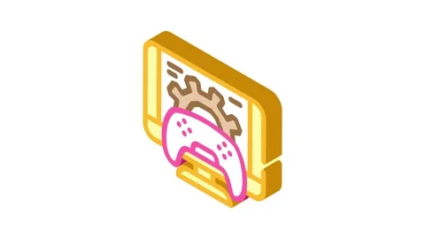Optimization game development isometric icon animation Stock Footage 327290093