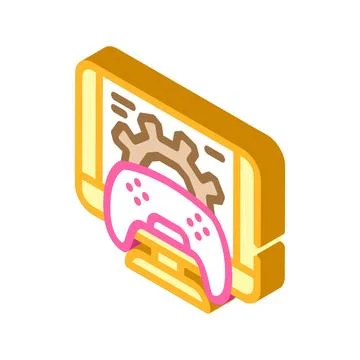 Optimization game development isometric icon vector illustration Stock Illustration