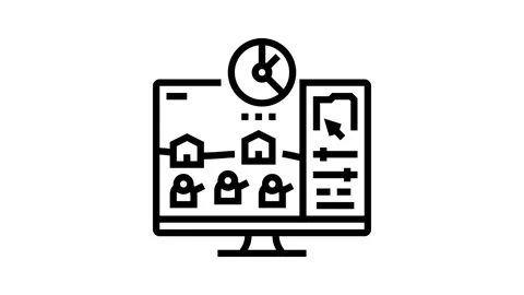 Optimization game development line icon animation Stock Footage 326131527