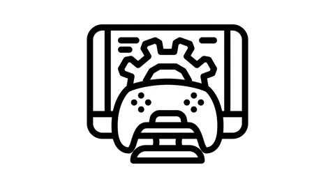Optimization game development line icon animation 스톡 동영상 326760414