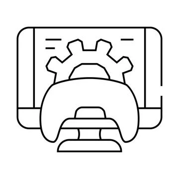 Optimization game development line icon vector illustration Illustrazione stock