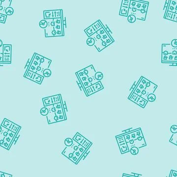 Optimization game development line seamless pattern Stock Illustration