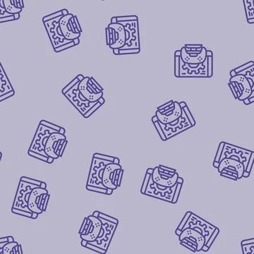 Optimization game development line vector seamless pattern Stockillustratie