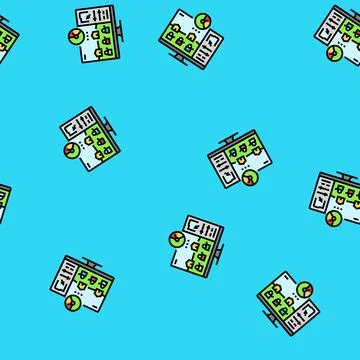 Optimization game development vector seamless pattern Stock Illustration