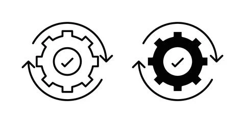 Optimization icon in black and white. vector icon pack for websites Stockillustratie