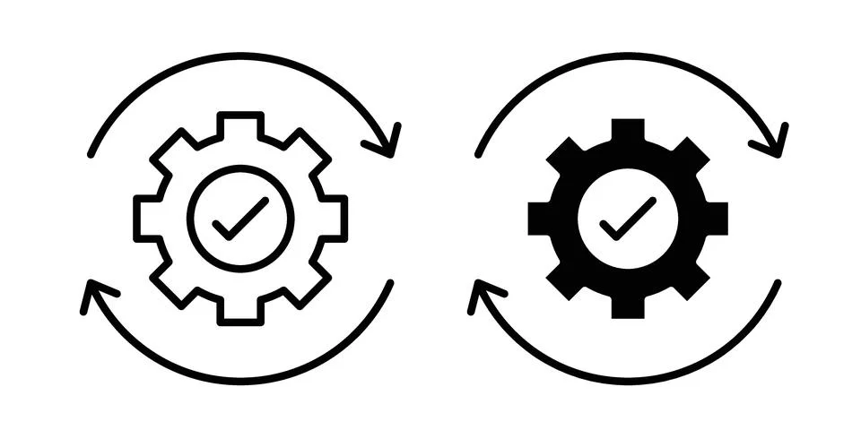 Optimization icon black vector isolated on white Stock Illustration