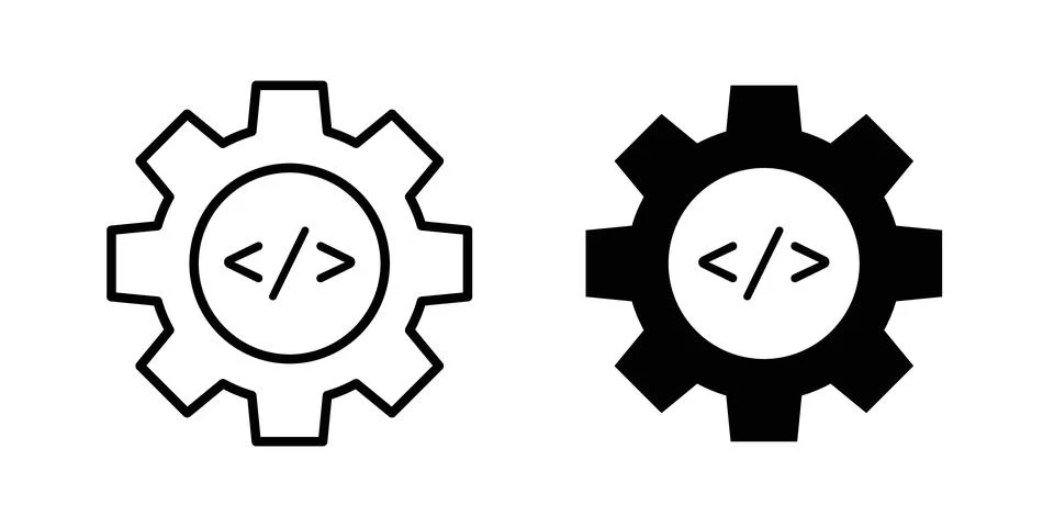 Optimization icon solid, line, and editable vector set. Stock Illustration