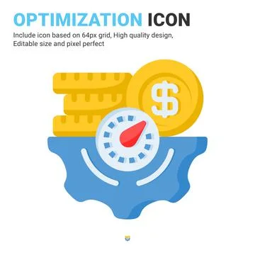 Optimization icon vector with flat color style isolated on white background 스톡 일러스트