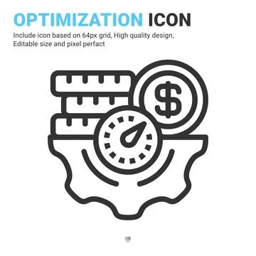 Optimization icon vector with outline style isolated on white background 스톡 일러스트