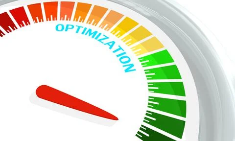 Optimization level conceptual meter Stock Illustration