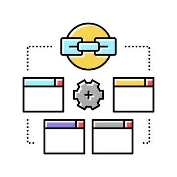 Optimization link color icon vector illustration Stock Illustration