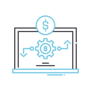 Optimization method line icon, outline symbol, vector illustration, concept sign Illustrazione stock