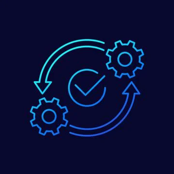 Optimization, optimize line vector icon Stockillustratie