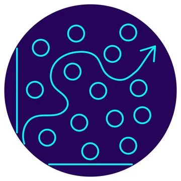 Optimization path icon. Decision path. Vector pictogram with thin lines Illustrazione stock