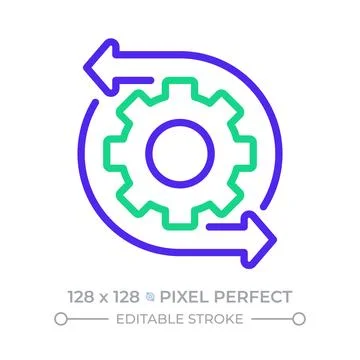 Optimization pixel perfect two color line icon 库存插图