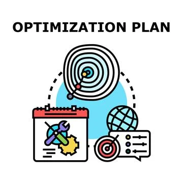 Optimization plan concept with business strategy development Ilustración de archivo