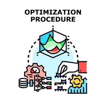 Optimization procedure for data analysis and development Stock Illustration