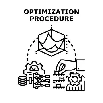 Optimization procedure for data analysis and development Stock Illustration