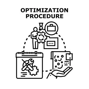 Optimization procedure improving business task management processes Ilustração Stock