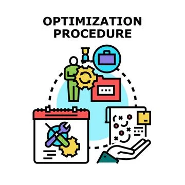 Optimization procedure improving business task management processes Ilustração Stock