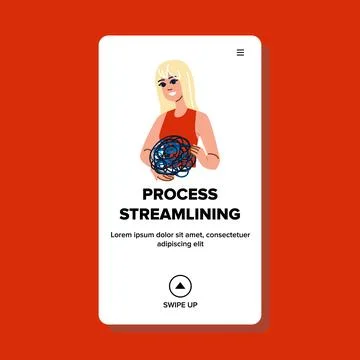 Optimization process streamlining vector Stock Illustration