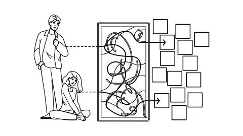 Optimization search algorithm vector Stock Illustration