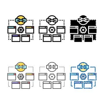 Optimization series link color icon vector Ilustración de archivo